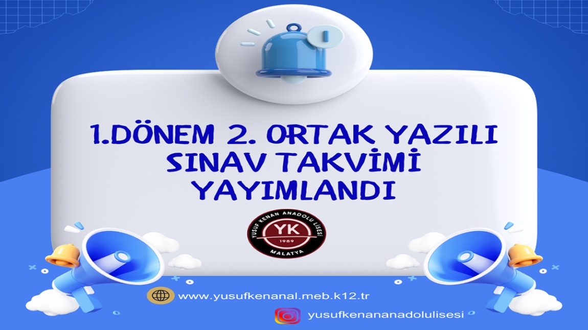 1.DÖNEM 2.ORTAK YAZILI TAKVİMİ YAYIMLANDI